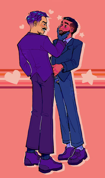 flat color 2 character human fullbody, $75 USD